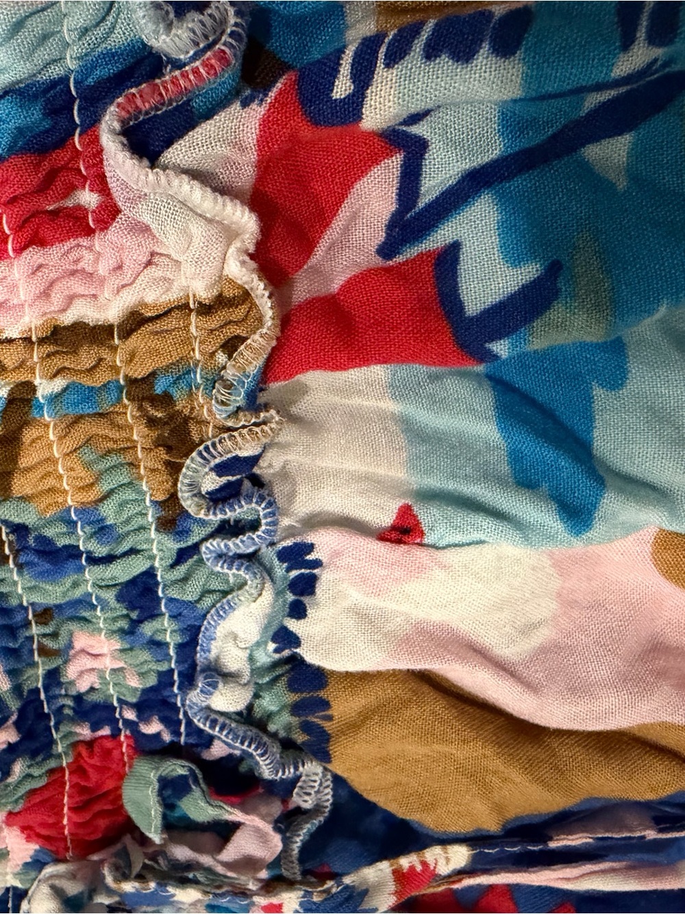 True Destinations Coastal Wide Leg Palazzo Pants Medium Postcard Print Smocked - Picture 12 of 12